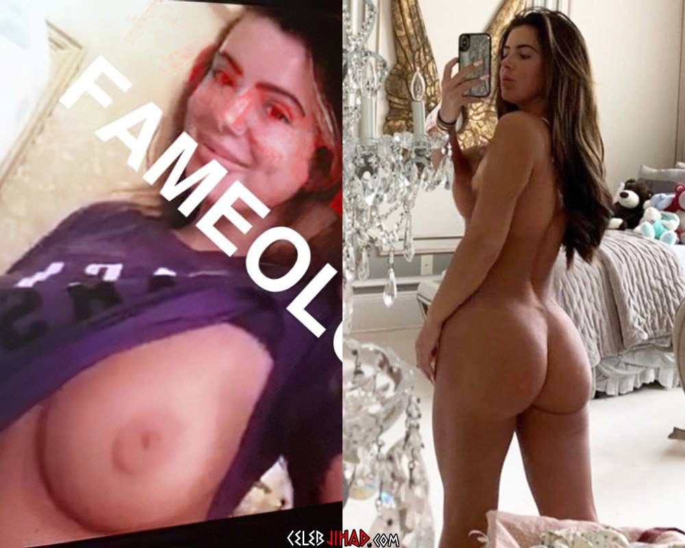 Reality TV star Brielle Biermann shows off her nude big tits and ass in the...