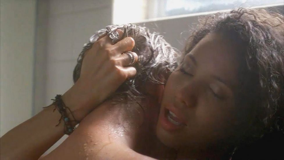 In the first one, Jurnee Smollett-Bell nude is in the bathtub full of milk....
