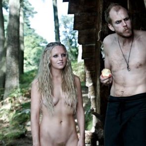 Maude Hirst Nude Pussy & Tits Scene From 'Vikings' Series.