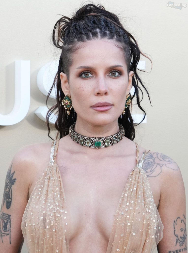 Halsey Flashes Her Nude Tits in a See-Through Dress (47 Photos) 34