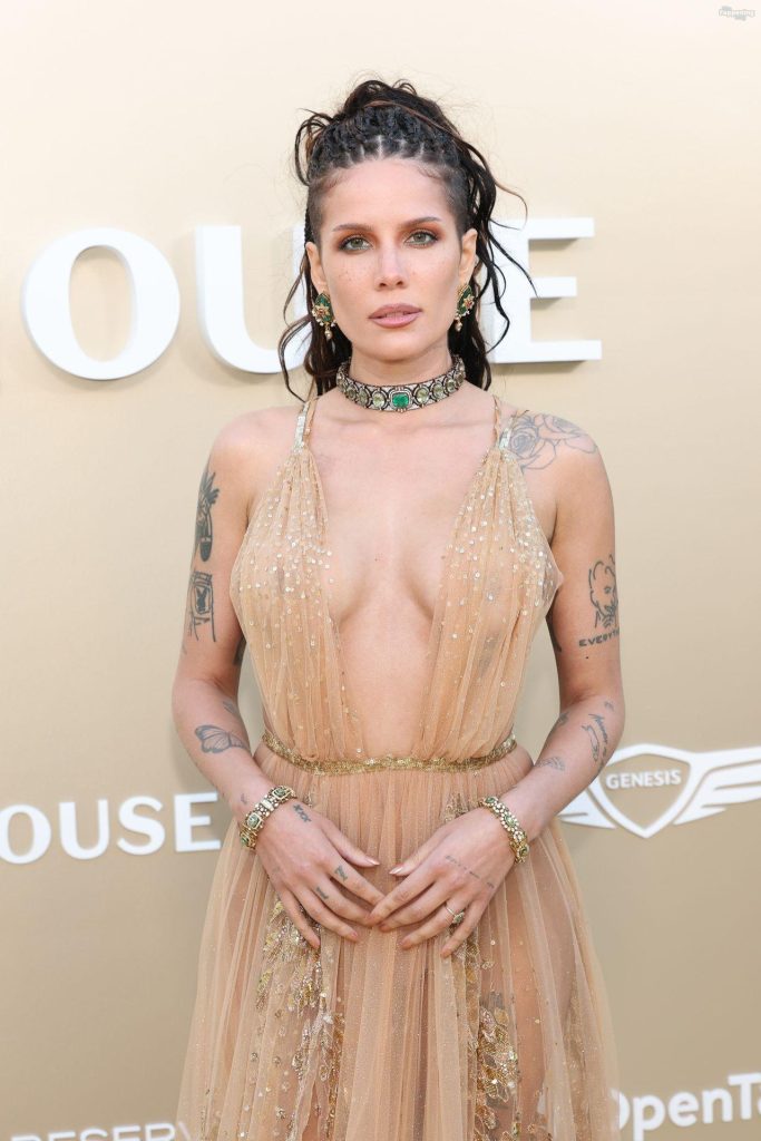 Halsey Flashes Her Nude Tits in a See-Through Dress (47 Photos) 12