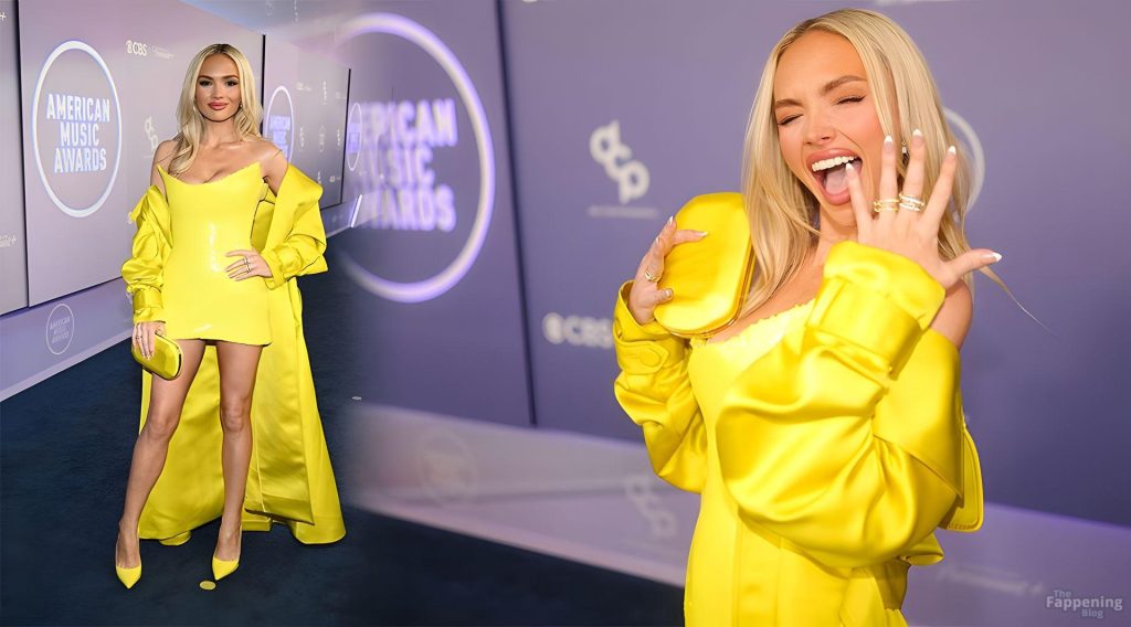 Natalie Alyn Lind Shows Off Her Sexy Tits in a Yellow Dress at the 52nd American Music Awards (35 Photos) 35